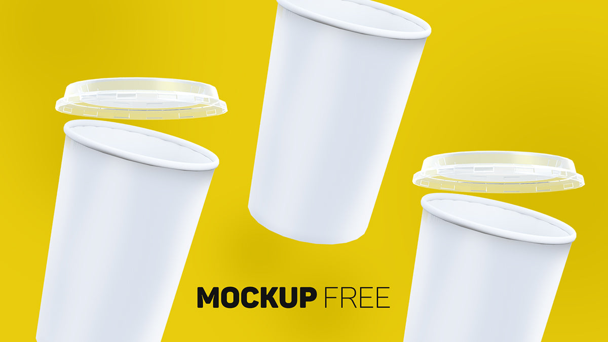 Ice Cream Tub Mockup on Yellow Images Creative Store