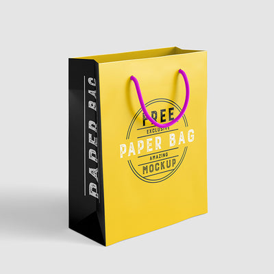 Simple and Clean Shopping Paper Bag Mockup with 2 Views