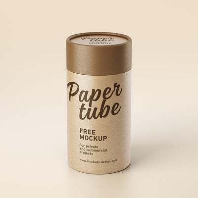 Cardboard Paper Tube Print Mockup