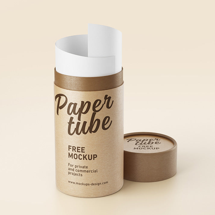 Cardboard Paper Tube Print Mockup