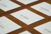 Perspective View of Business Cards Mockup on Wooden Surface