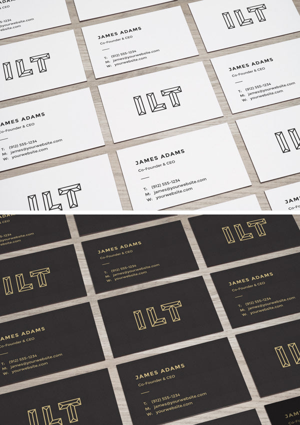 Perspective Business Cards MockUps on Table
