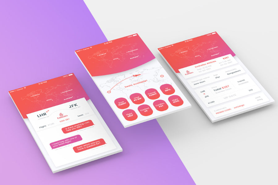 Mobile App Screens Mockup