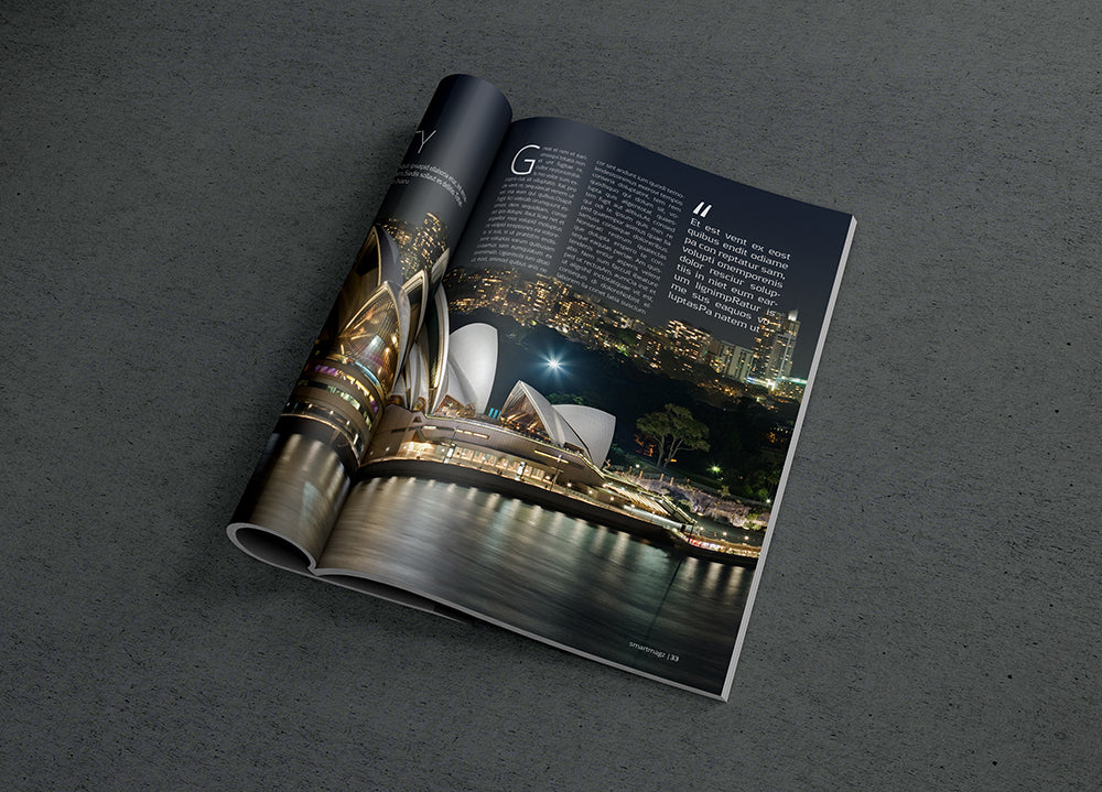 Dark Photorealistic Magazine MockUp