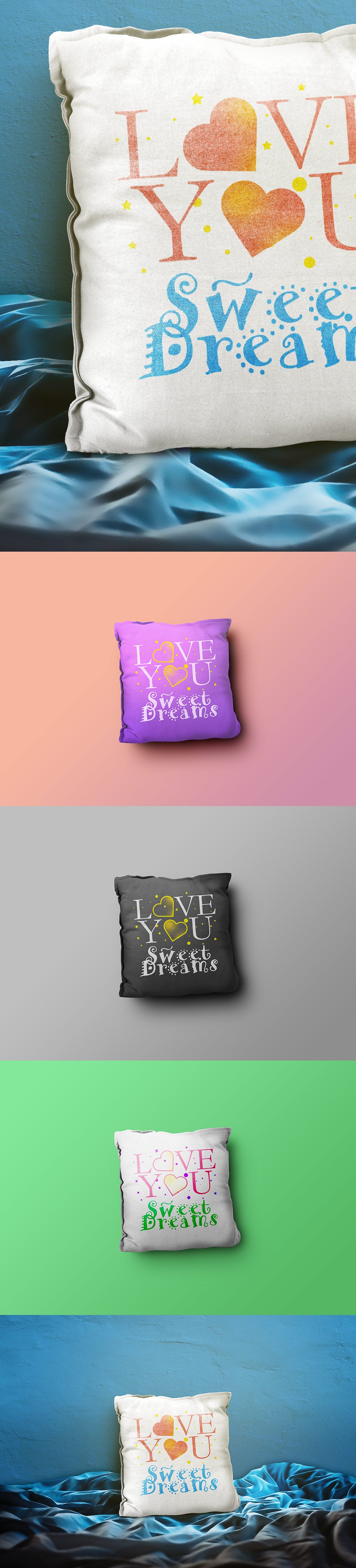 Close-Up Pillow Mockup PSD Templates