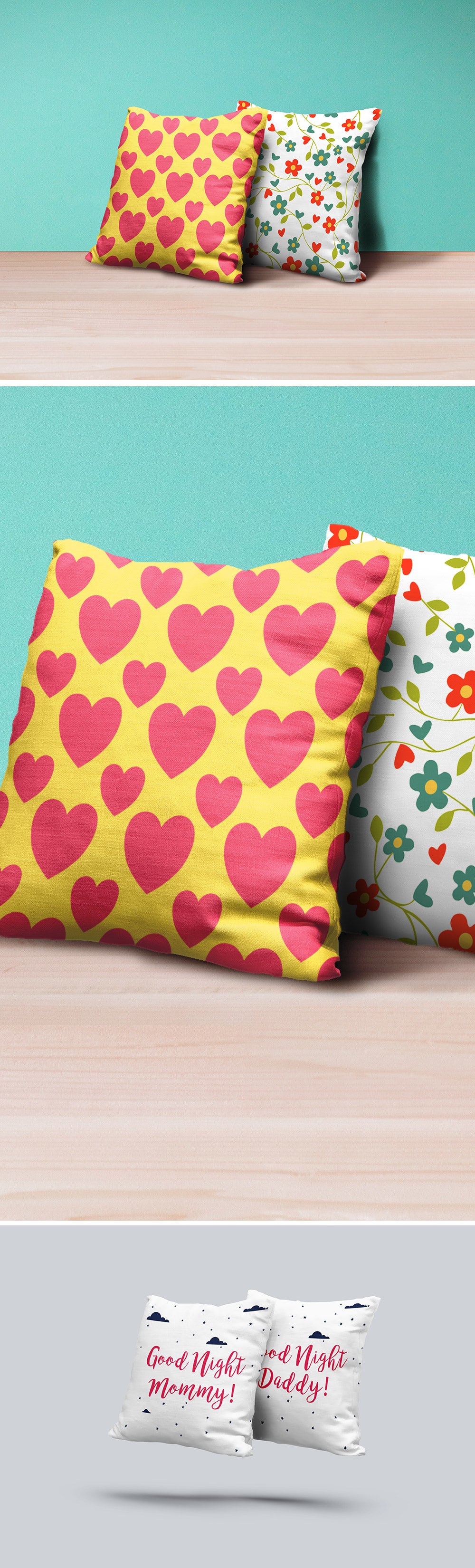 Two Photorealistic Pillows Mockup PSD