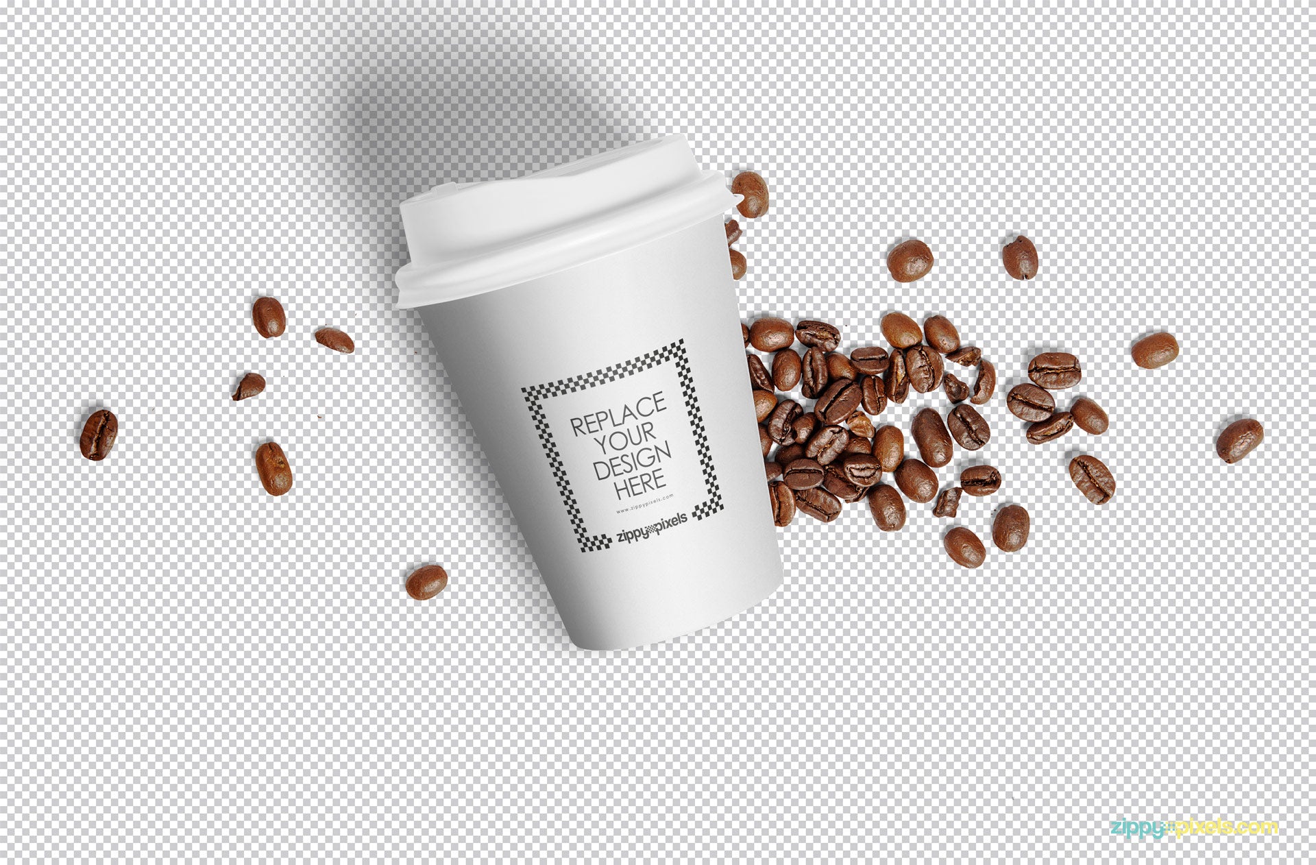 2 Floating Coffee Cups Mockup (PSD)