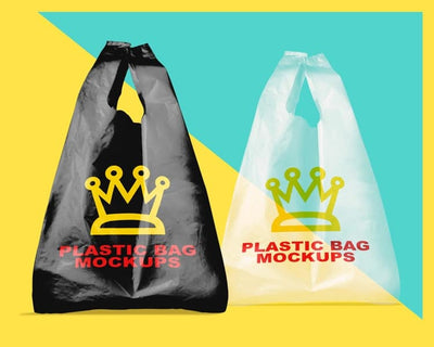 Set of Plastic Bag Mockups