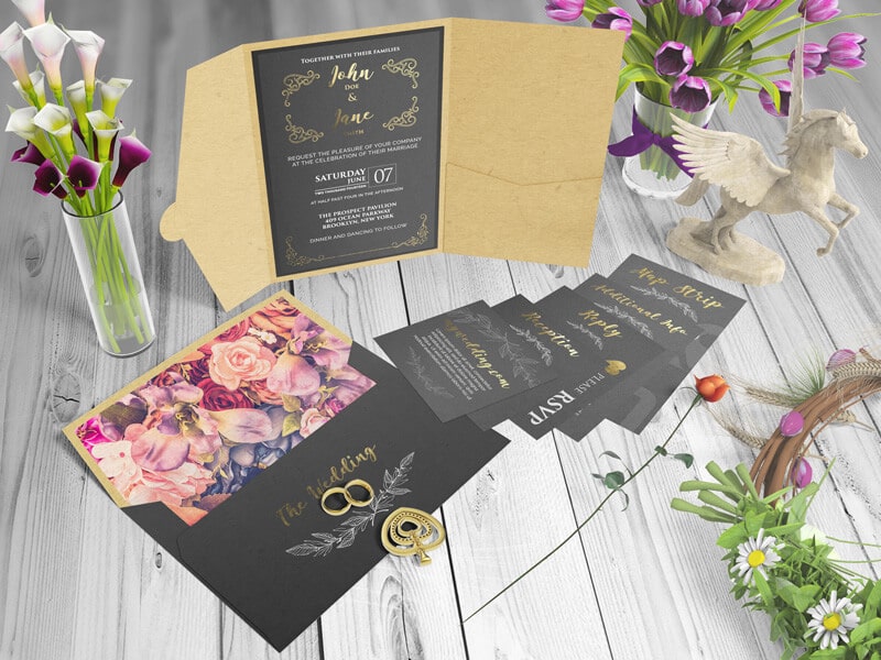 Invitation Card and Envelope Mockups