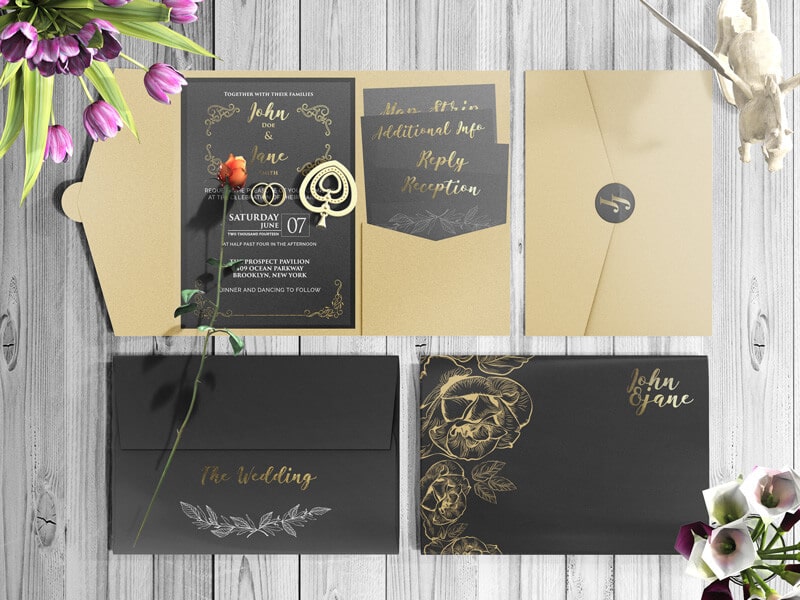 Invitation Card and Envelope Mockups