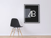 Poster Frame on Wall PSD Mockup Home Decoration