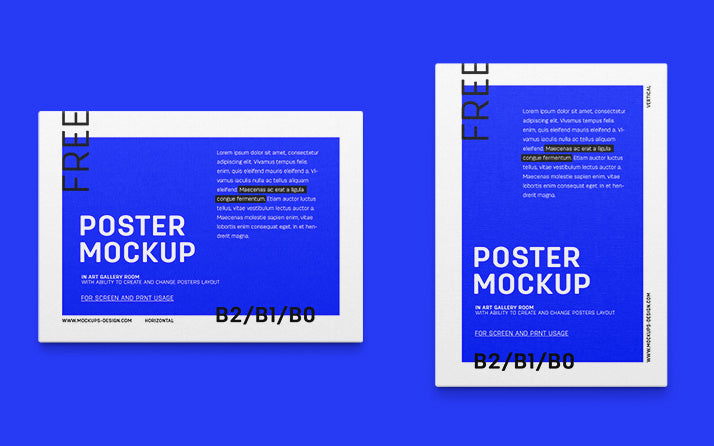 Art Gallery Frame or Poster Mockup (B2/B1/B0 Sizes)
