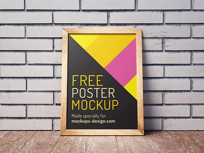 2 Shots of Wooden Frame or Poster Mockups