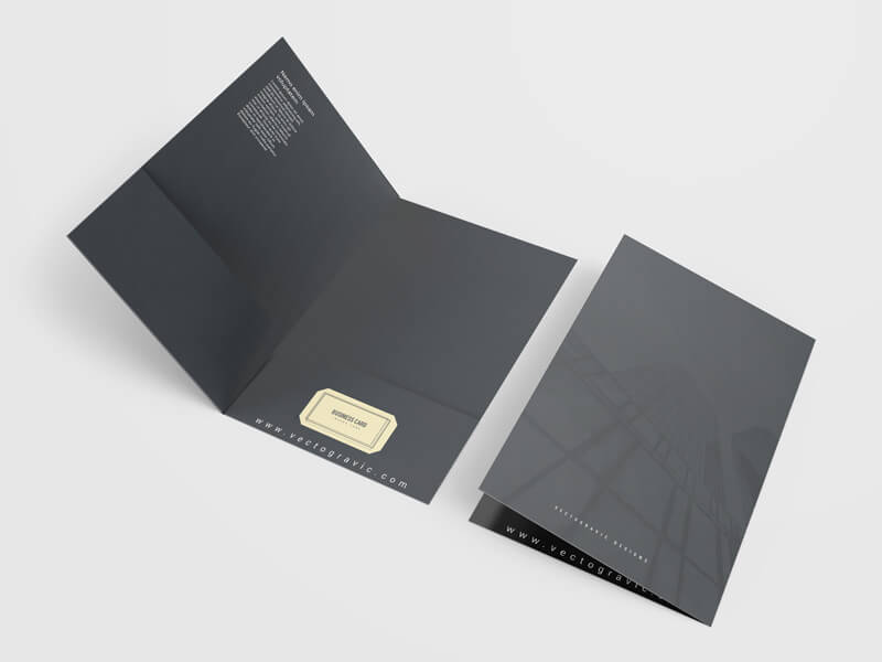 Two Black Presentation Folder Mockups