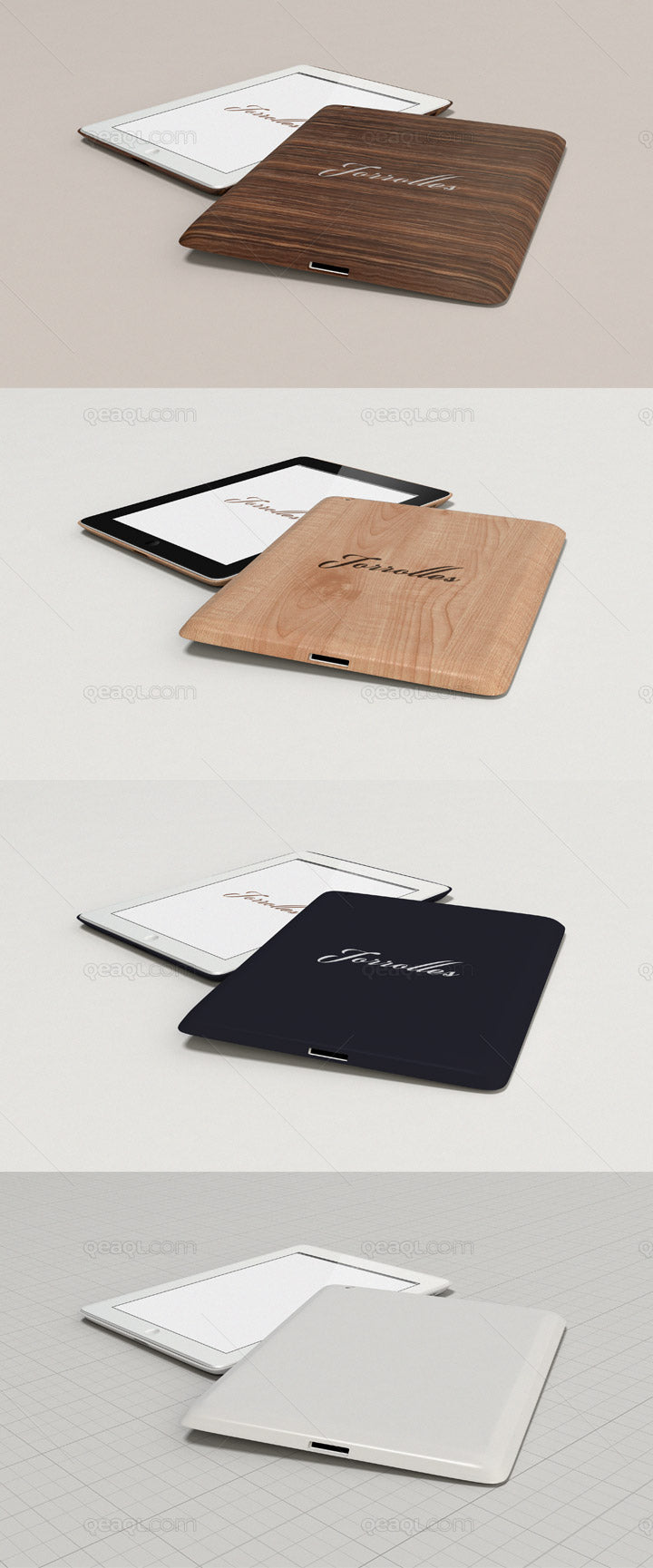 Wood and Plastic Scene with iPad Mockup