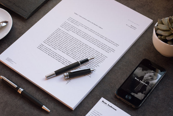 Letterhead Mockup in a Business Office Table
