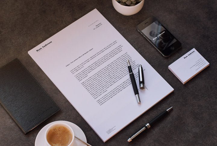 Business Style Stationery Mockup with Letterhead