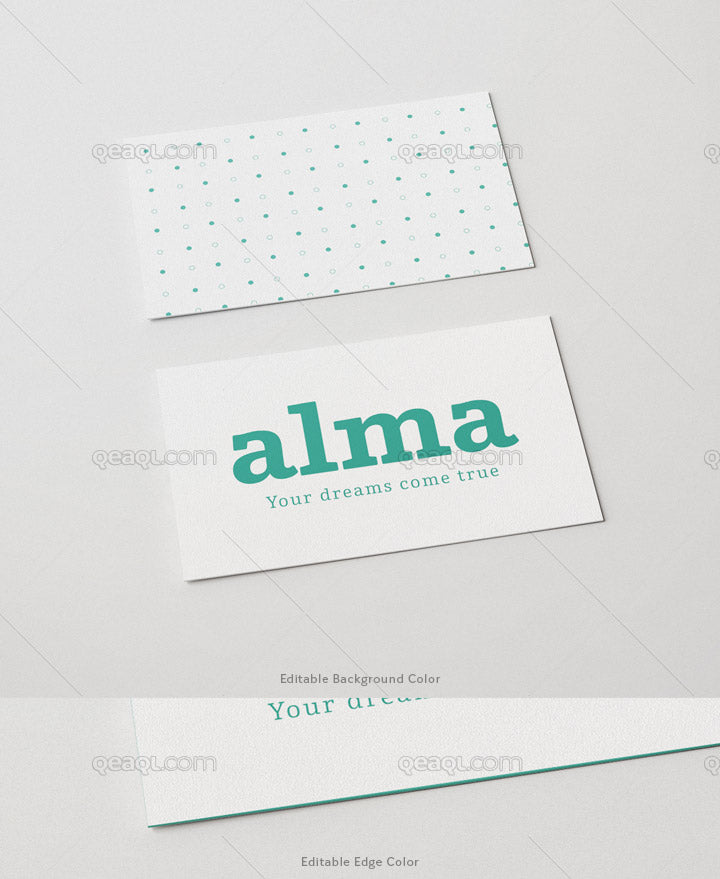 Business Card Mockup with Editable Background Color and Edge Color