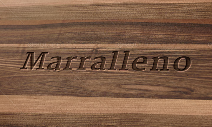 An Engraved Logo Mockup with Wood Background