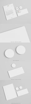 Stationery Mockup with Rounded Corner and Round Business Card