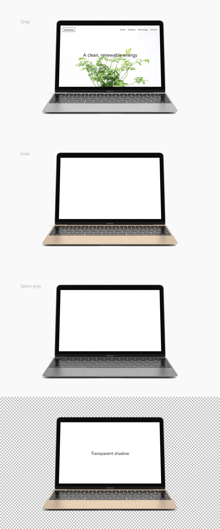 Clean Realistic Laptop Macbook Mockup
