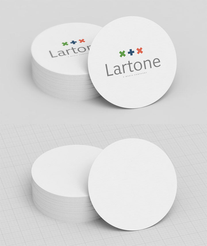 White Circle Business Card Mockup
