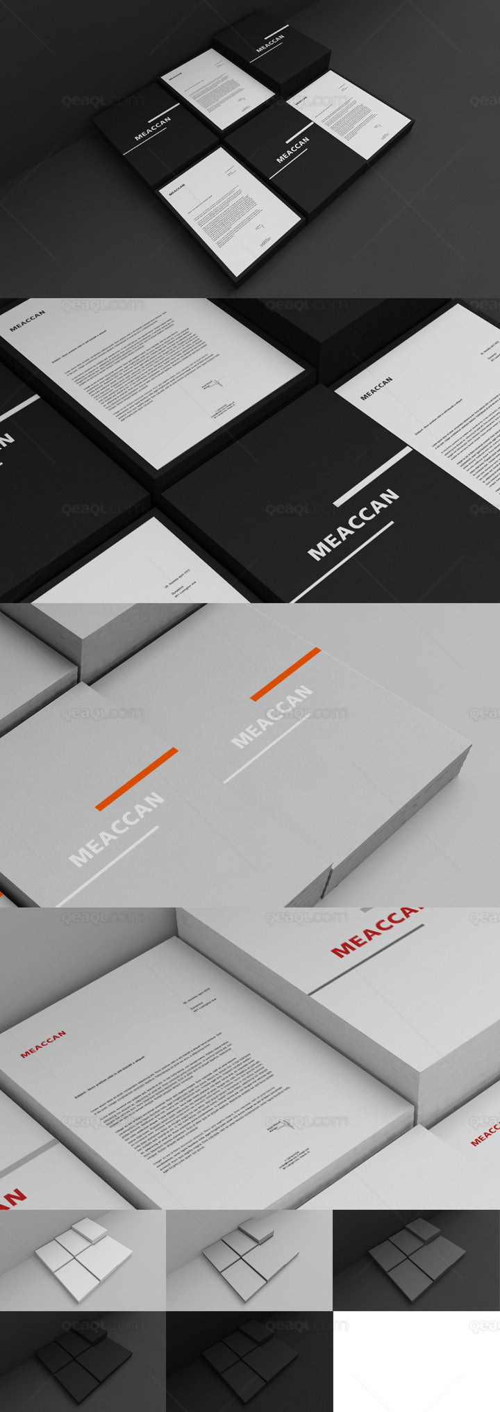 B&W Letteheard Mockup Compilation