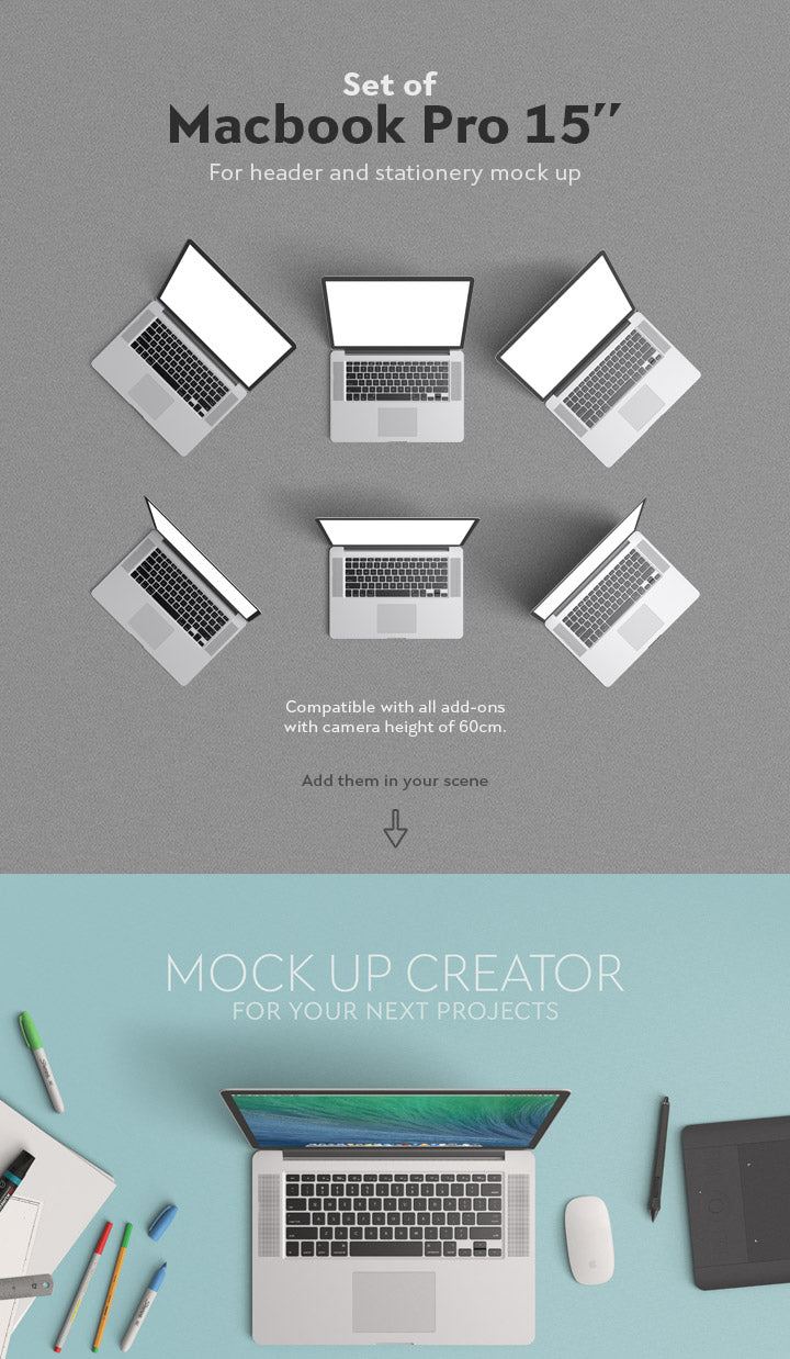 Macbook Pro Mockups in Multiple Angles
