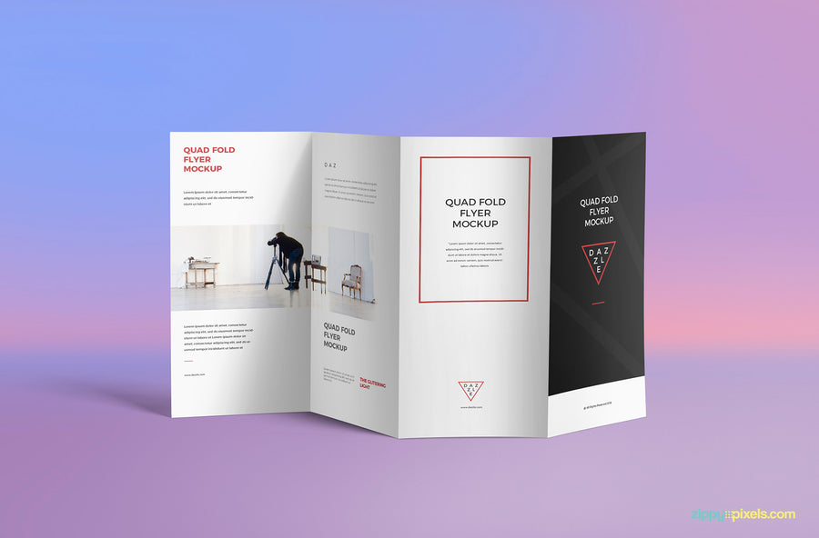4-Fold Brochure PSD Mockup