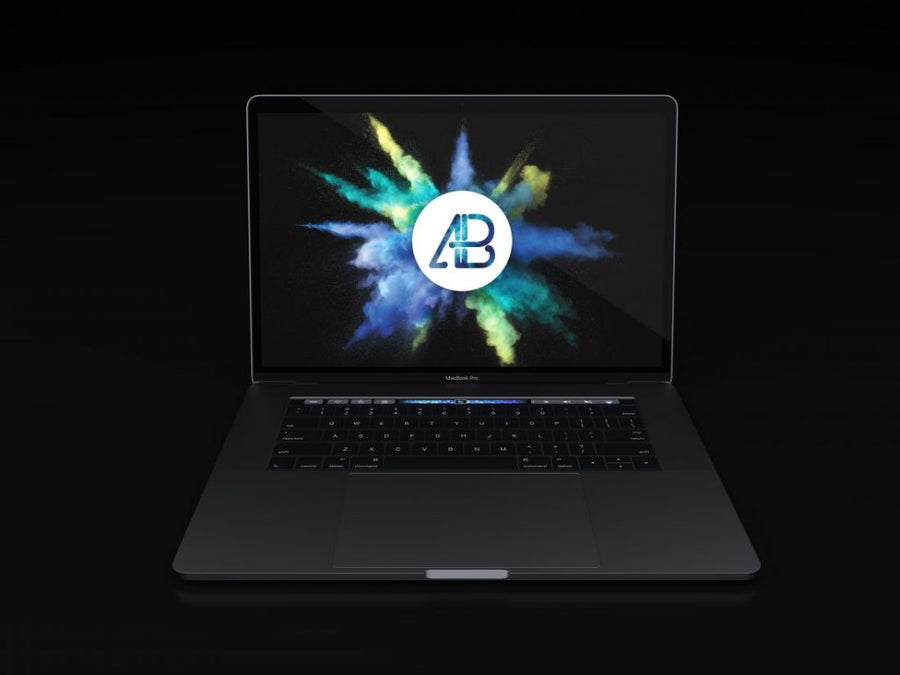 Realistic 2016 Space Grey Macbook Pro Mockup
