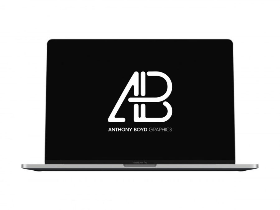 Realistic Macbook Pro Mockup Front View