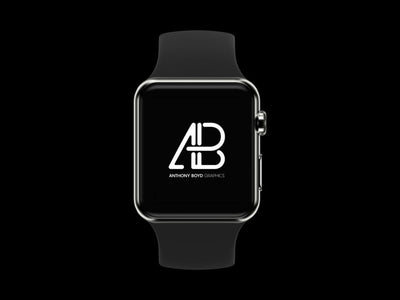 Realistic Apple Watch Series 2 Mockup Black Scene
