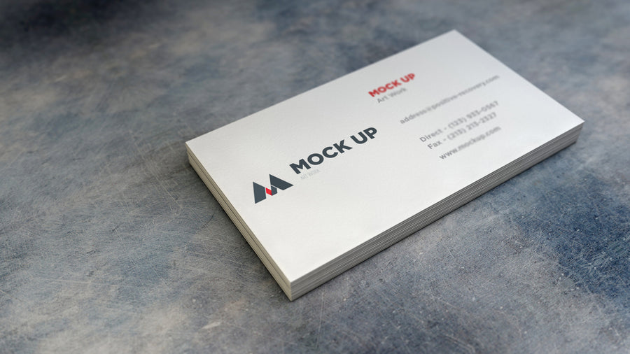 Realistic Empty White Business Card MockUp
