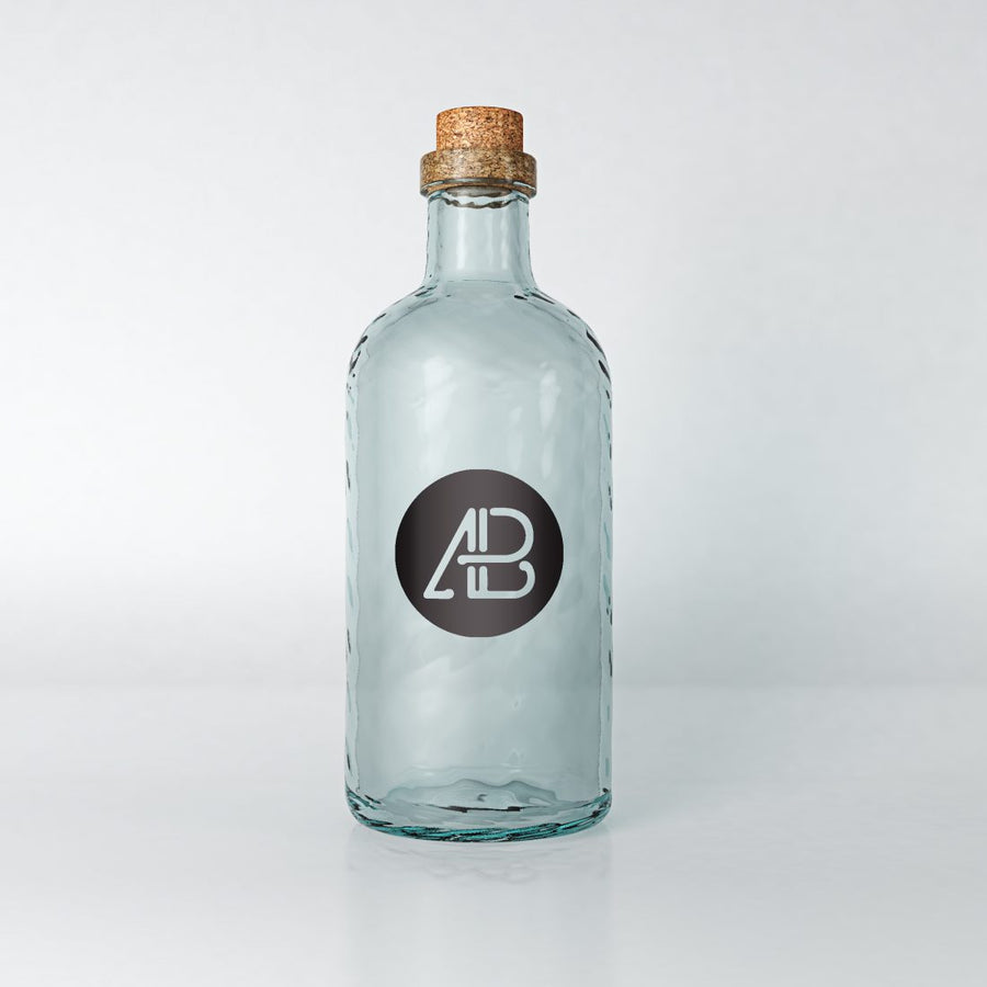 Realistic Glass Bottle Mockup
