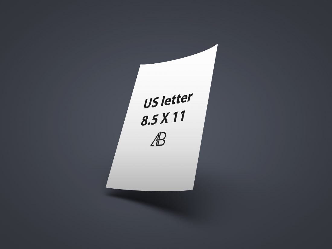 Realistic US Letter Paper Mockup