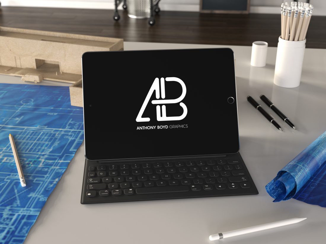 Black Realistic iPad Pro Mockup