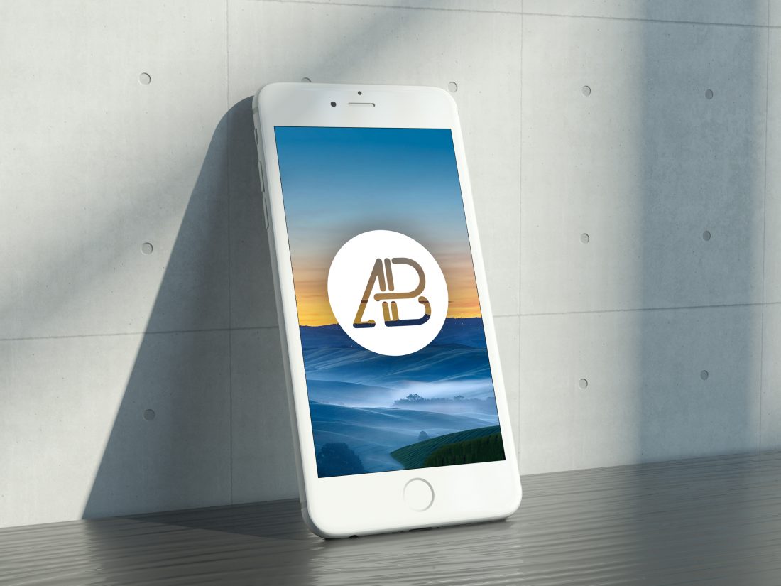 Realistic iPhone 6s Mockup on the Wall
