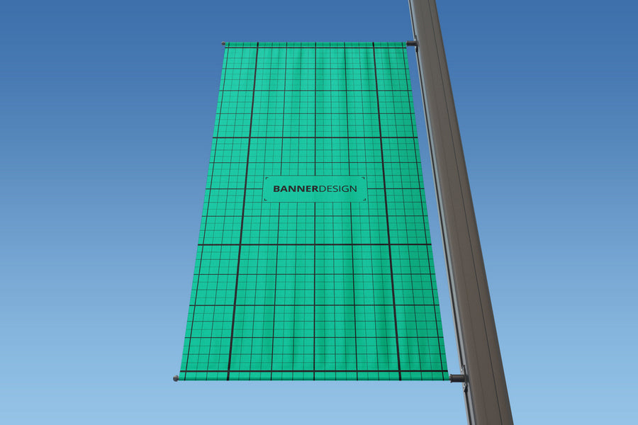 Rectangle Lamp Post PSD Mockup