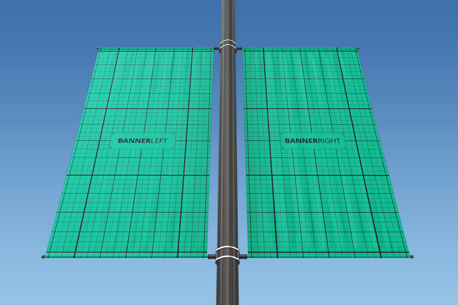 Rectangle Lamp Post PSD Mockup