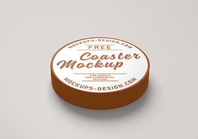 Round Coster Business Label Mockup
