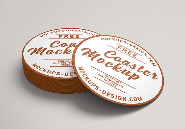 Round Coster Business Label Mockup