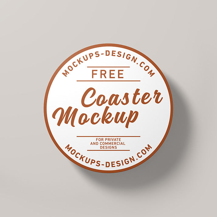 Round Coster Business Label Mockup