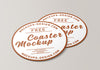 Round Coster Business Label Mockup