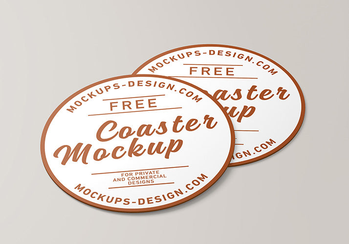 Round Coster Business Label Mockup