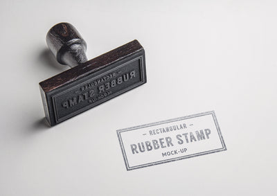 Clean Rubber Stamp PSD MockUp