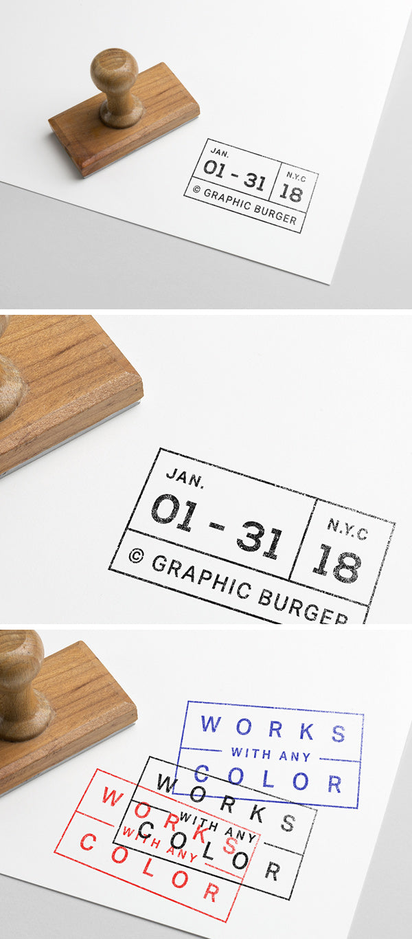 Clean Rubber Stamp Logo PSD MockUp