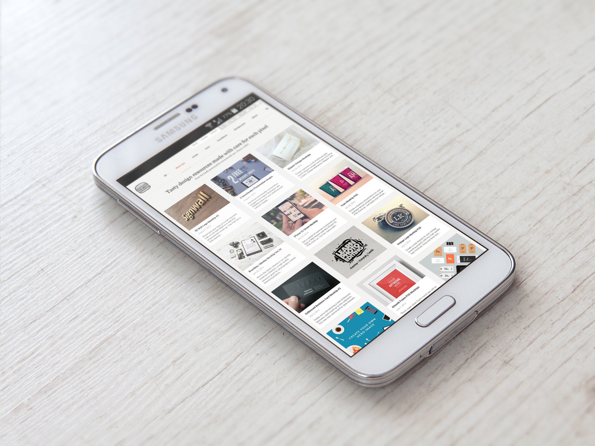 White Samsung Galaxy S5 PSD MockUp