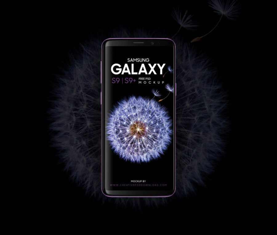 Black Samsung Galaxy S9 PSD Mockup