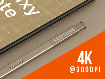 Isometric Samsung Galaxy Note 8 Mockup