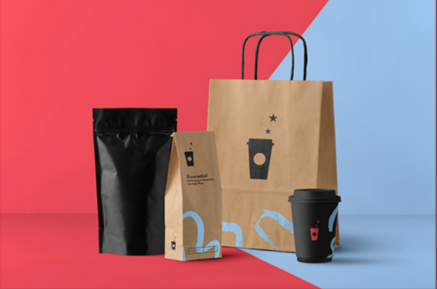 Take Away Food & Coffee Packaging Mockup PSD